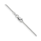 14K White Gold 1.15 mm Polished Chain Necklace, Solid alternate angle