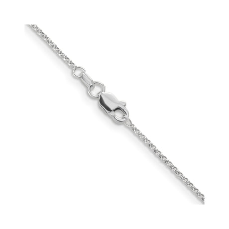 14K White Gold 1.15 mm Polished Chain Necklace, Solid alternate angle