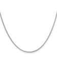 14K White Gold 1.55 mm Polished Chain Necklace, Solid