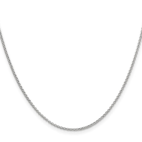 14K White Gold 1.55 mm Polished Chain Necklace, Solid
