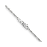 14K White Gold 1.55 mm Polished Chain Necklace, Solid alternate angle