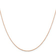 14K Rose Gold 0.5 mm Rope Chain Necklace, Polished