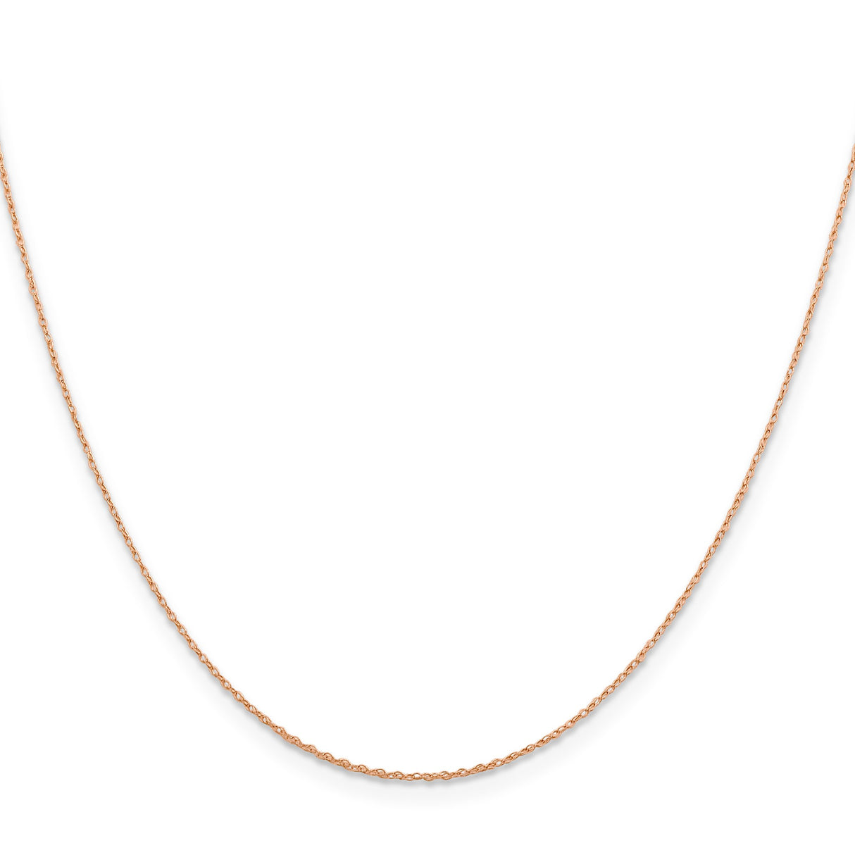 14K Rose Gold 0.5 mm Rope Chain Necklace, Polished