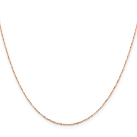 14K Rose Gold 0.5 mm Rope Chain Necklace, Polished