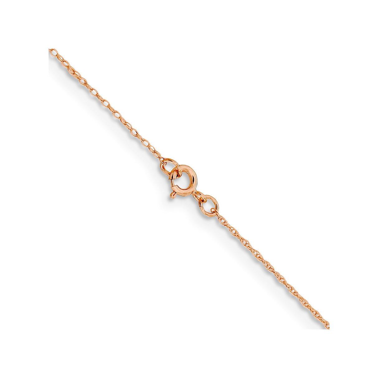 14K Rose Gold 0.5 mm Rope Chain Necklace, Polished alternate angle