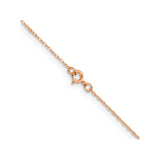 14K Rose Gold 0.5 mm Rope Chain Necklace, Polished alternate angle