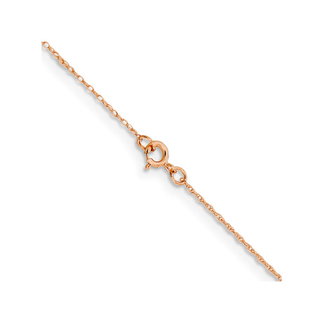 14K Rose Gold 0.5 mm Rope Chain Necklace, Polished alternate angle