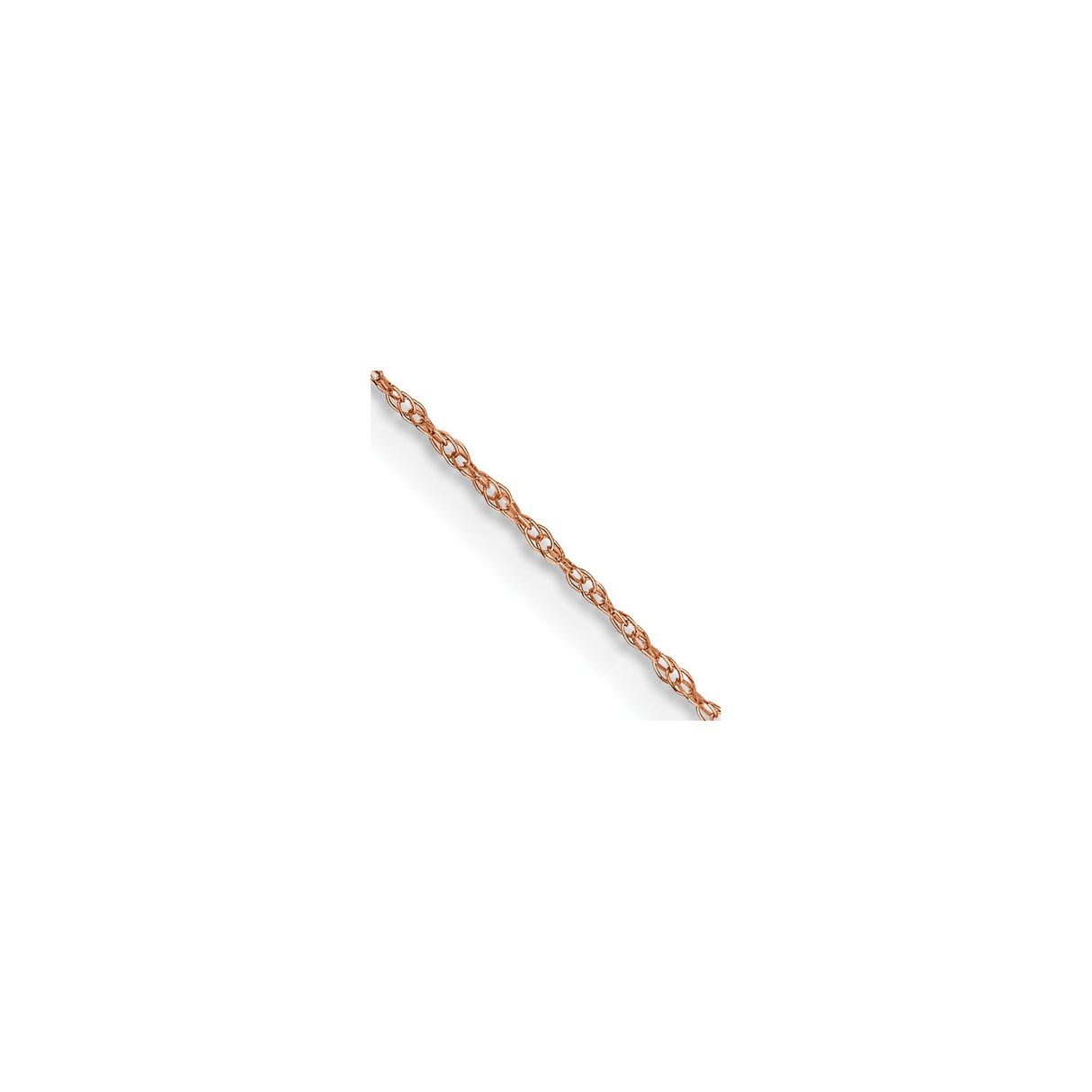 14K Rose Gold 0.5 mm Rope Chain Necklace, Polished detail view