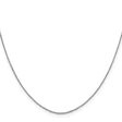 14K White Gold 0.9 mm Polished Chain Necklace, Solid