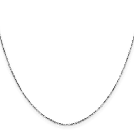 14K White Gold 0.9 mm Polished Chain Necklace, Solid