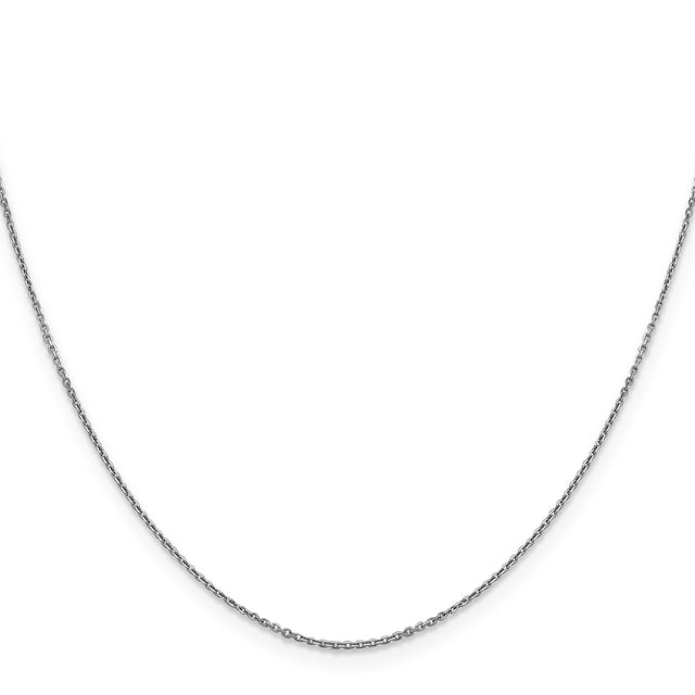 14K White Gold 0.9 mm Polished Chain Necklace, Solid