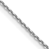 14K White Gold 0.9 mm Polished Chain Necklace, Solid detail view