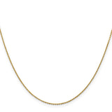 14K Yellow Gold 0.9 mm Polished Chain Necklace, Solid