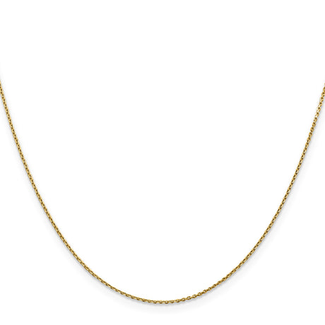 14K Yellow Gold 0.9 mm Polished Chain Necklace, Solid