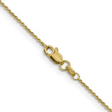 14K Yellow Gold 0.9 mm Polished Chain Necklace, Solid alternate angle