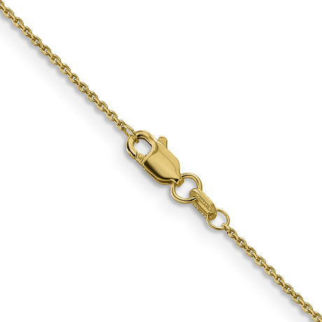 14K Yellow Gold 0.9 mm Polished Chain Necklace, Solid alternate angle