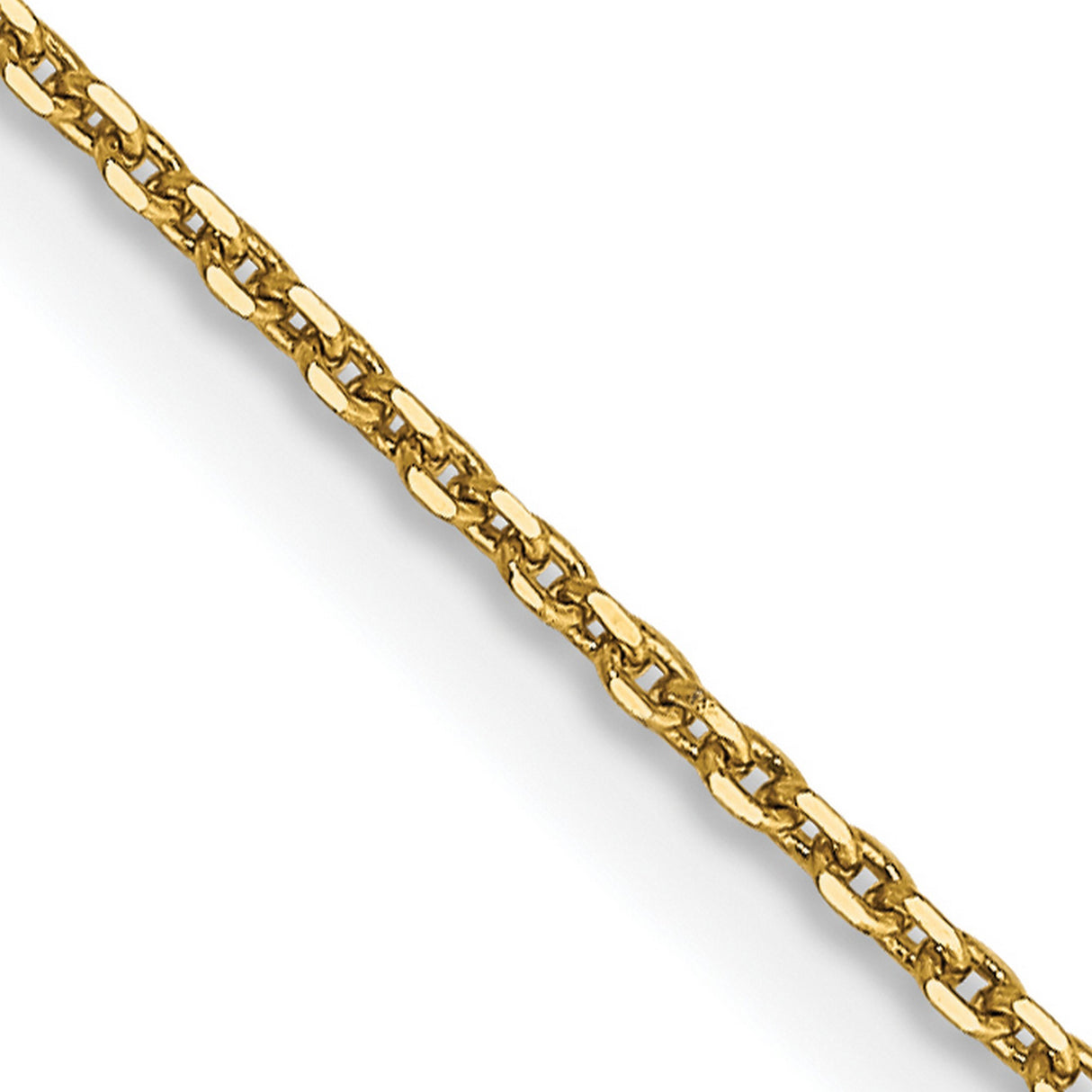 14K Yellow Gold 0.9 mm Polished Chain Necklace, Solid detail view