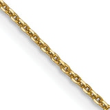 14K Yellow Gold 0.9 mm Polished Chain Necklace, Solid detail view
