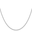 14K White Gold 1.4 mm Polished Chain Necklace, Solid