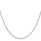 14K White Gold 1.4 mm Polished Chain Necklace, Solid