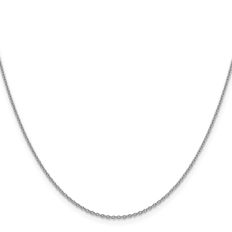 14K White Gold 1.4 mm Polished Chain Necklace, Solid