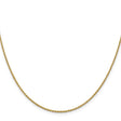 14K Yellow Gold 1.4 mm Polished Chain Necklace, Solid