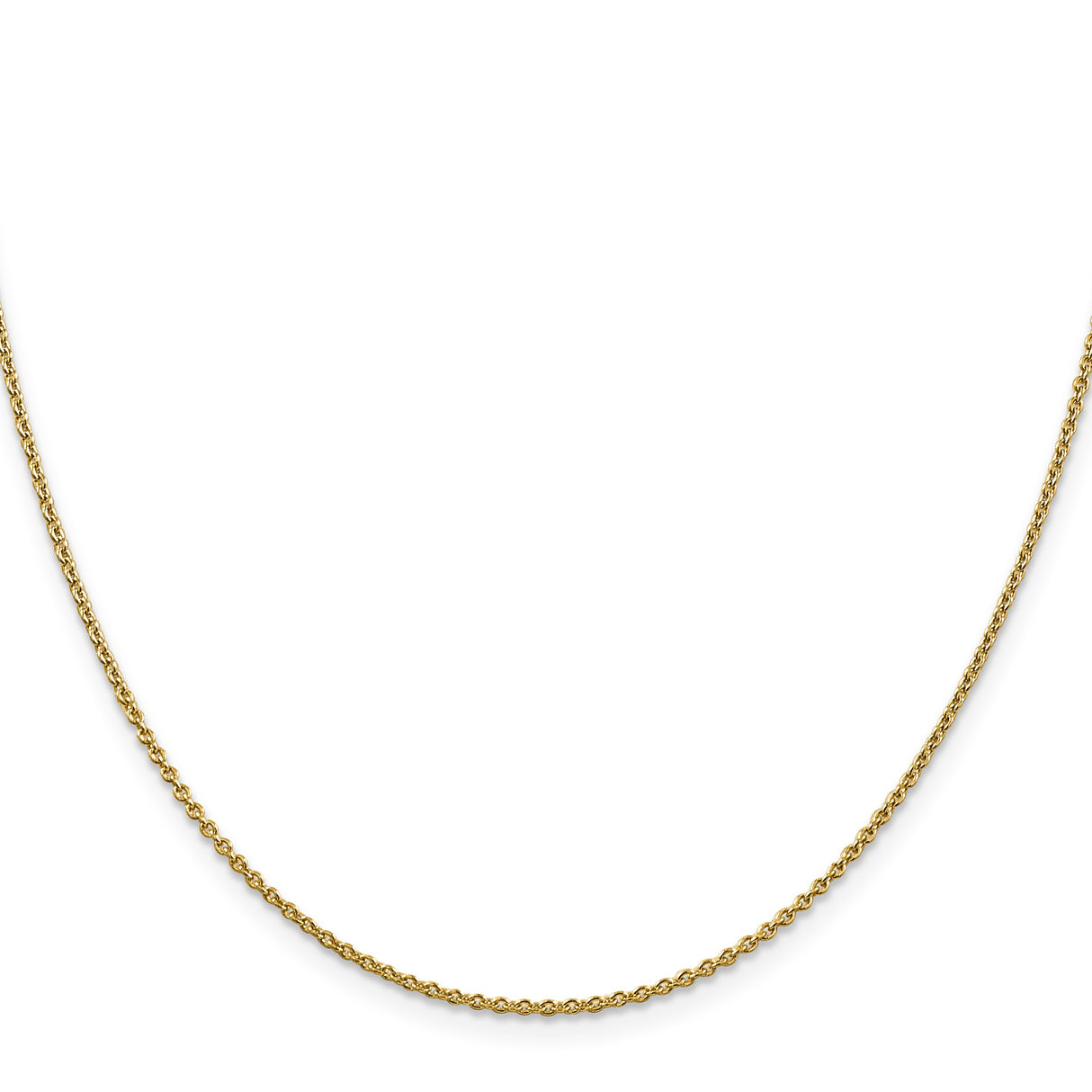 14K Yellow Gold 1.4 mm Polished Chain Necklace, Solid