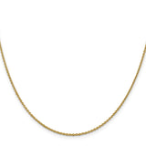 14K Yellow Gold 1.4 mm Polished Chain Necklace, Solid