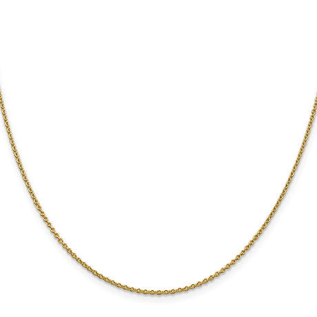 14K Yellow Gold 1.4 mm Polished Chain Necklace, Solid