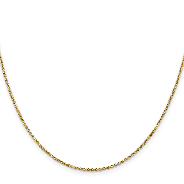 14K Yellow Gold 1.4 mm Polished Chain Necklace, Solid