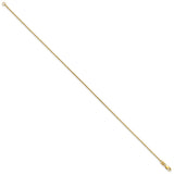 14K Yellow Gold 1.4 mm Polished Chain Anklet, Solid