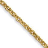 14K Yellow Gold 1.4 mm Polished Chain Necklace, Solid detail view