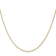 14K Yellow Gold 1.2 mm Polished Chain Necklace, Solid