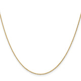 14K Yellow Gold 1.2 mm Polished Chain Necklace, Solid