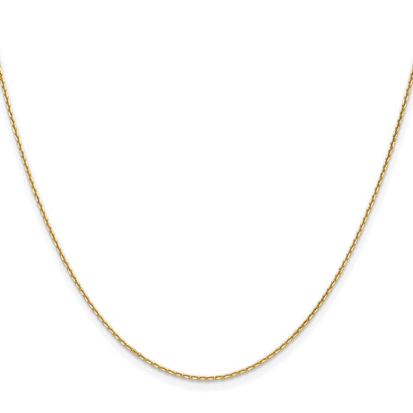 14K Yellow Gold 1.2 mm Polished Chain Necklace, Solid