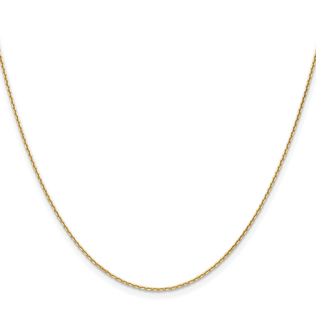 14K Yellow Gold 1.2 mm Polished Chain Necklace, Solid
