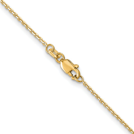 14K Yellow Gold 1.2 mm Polished Chain Necklace, Solid alternate angle