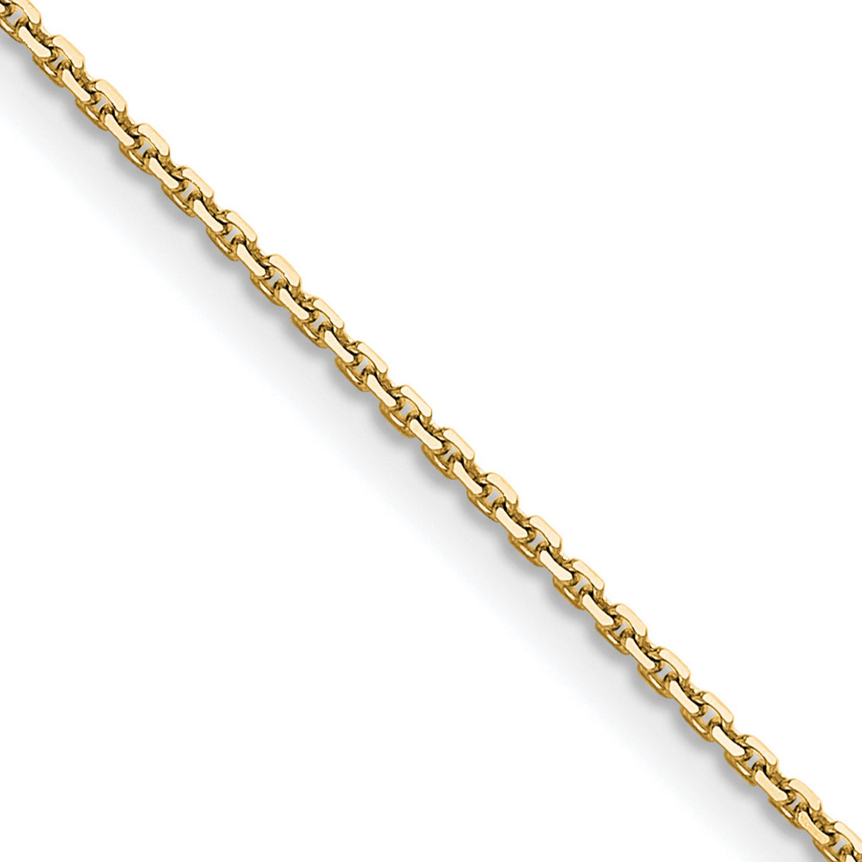 14K Yellow Gold 1.2 mm Polished Chain Necklace, Solid detail view