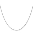 14K White Gold 1.2 mm Polished Chain Necklace, Solid