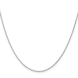 14K White Gold 1.2 mm Polished Chain Necklace, Solid