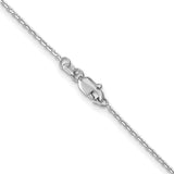 14K White Gold 1.2 mm Polished Chain Necklace, Solid alternate angle