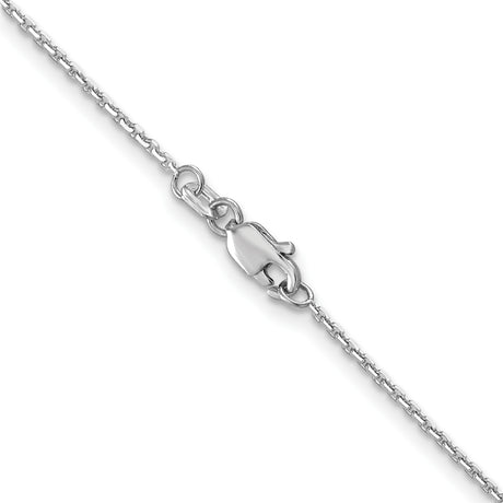 14K White Gold 1.2 mm Polished Chain Necklace, Solid alternate angle