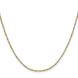 14K Yellow Gold 1.4 mm Singapore Chain Necklace, Polished