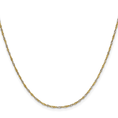 14K Yellow Gold 1.4 mm Singapore Chain Necklace, Polished