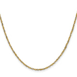14K Yellow Gold 1.65 mm Singapore Chain Necklace, Polished