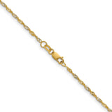14K Yellow Gold 1.65 mm Singapore Chain Necklace, Polished alternate angle
