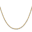14K Yellow Gold 1.9 mm Singapore Chain Necklace, Polished