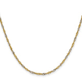 14K Yellow Gold 1.9 mm Singapore Chain Necklace, Polished