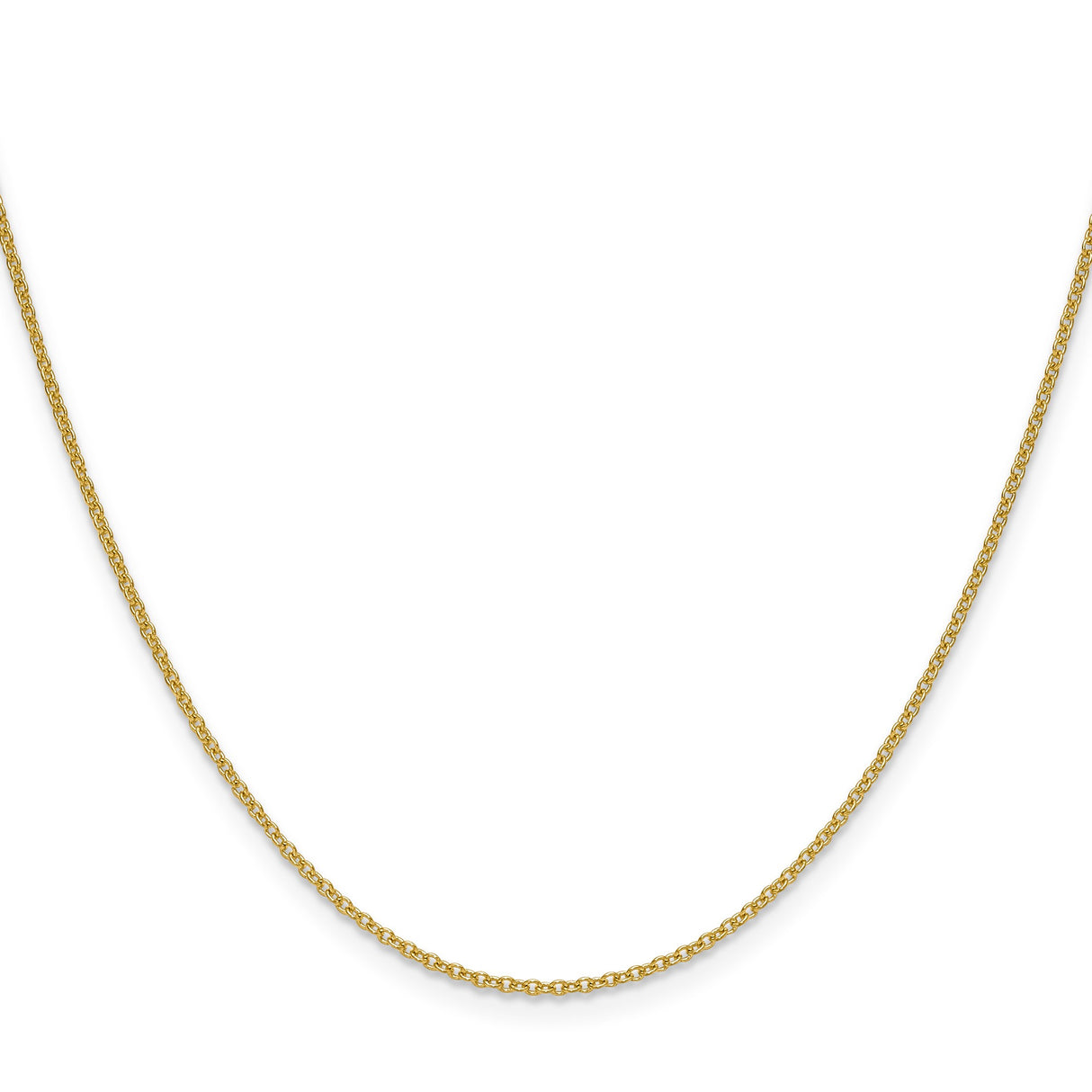 14K Yellow Gold 1.5 mm Polished Chain Necklace, Solid