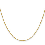 14K Yellow Gold 1.5 mm Polished Chain Necklace, Solid